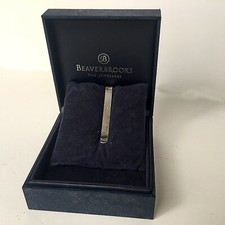 H&H Pure 925 Silver Tie Clip Blank Men's With Beaverbrooks Box