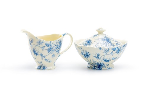 Grace teaware blue rose toile - blue,