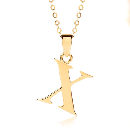 9ct gold initial pendant - initial,