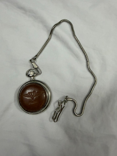 Fossil leather pocket watch - leather,