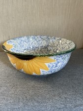 Original Poole Pottery Vincent Sunflower Bowl 25x10cm