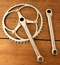 Vintage DH Cottered Steel Single Track Chainset, 46T Ring, VGC, 1950s, 165mm
