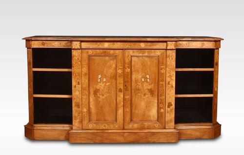 Walnut inlaid breakfront - inlaid,