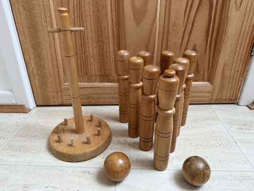Vintage old bowling wooden - vintage,