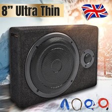 8'' 800W Active Underseat Audio Subwoofer Car Bass Box Sub Speaker Amplifier UK
