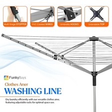 4 Arm Rotary Airer Washing