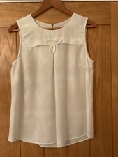 GOK WAN FOR SAINSBURY WHITE SLEEVELESS TOP WITH BOW ACCENT SIZE 12