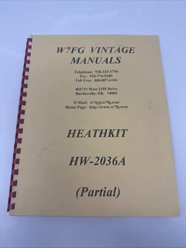 Heathkit manual model 2036a - manual,