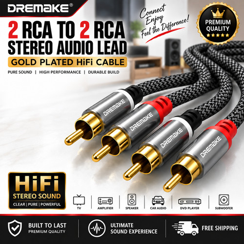 Rca audio cable gold - 2x,
