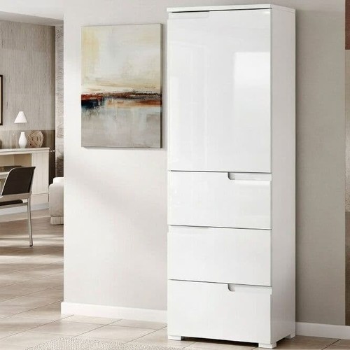 White high gloss chest - high,