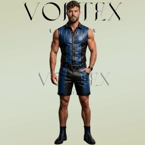 Men genuine leather shorts - genuine,
