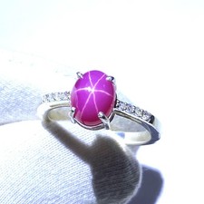 6 Star Sapphire Ring Solid 925