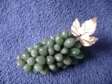 vintage GRAPES DECORATIVE ORNAMENT with JADE GREEN STONES