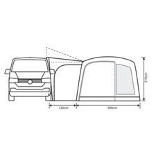 Up Outdoor Revolution Cayman Cacos Poled Low VW T1 T2 T3 T4 T5 Drive-Away Awning