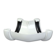 White Half Round Gutter Angle