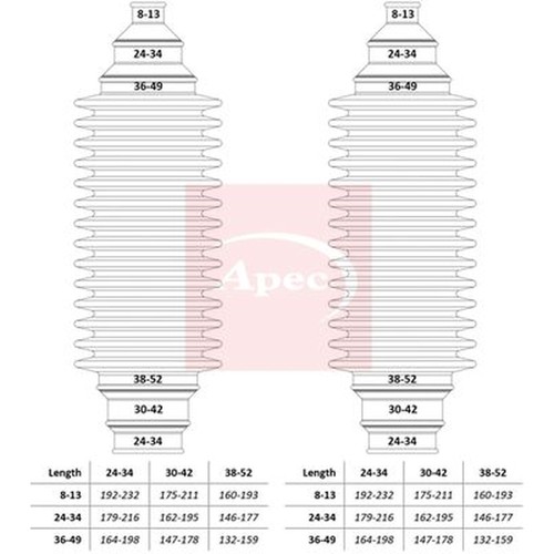 Apec steering bellow kit - steering,