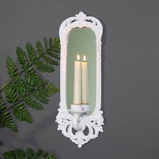 Ornate White Wall Mirror