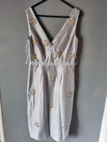 Grey bejeweled dress