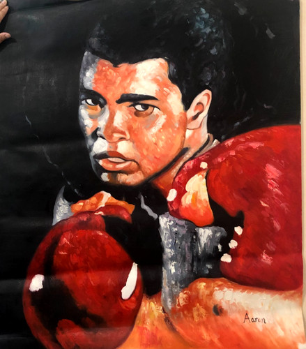 Muhammad ali oil - oil, painting
