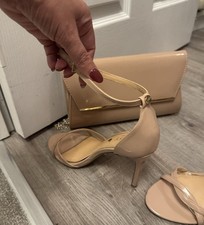 Lipsy Bag & Shoes Size 7 Nude