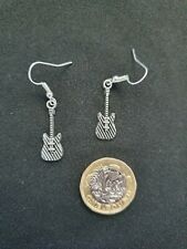 Ladies Silver Guitar Hook Earrings Music Festival Concert Music Teacher