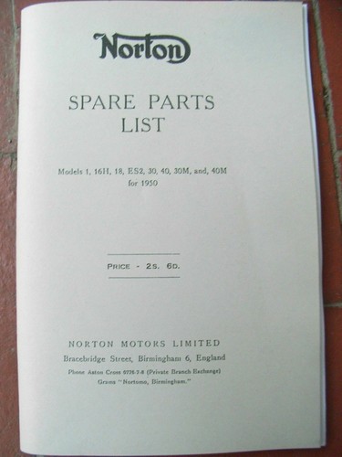 Norton spare parts list - norton,