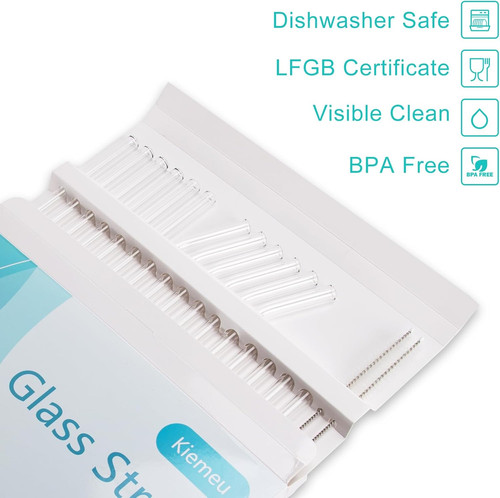 Pack clear glass straws - pack,