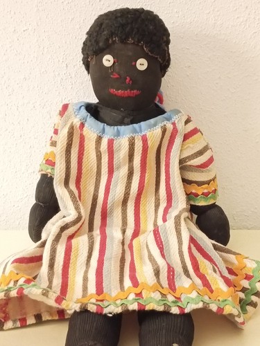 Antique black rag doll - antique,