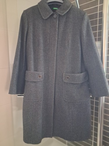 Benetton herringbone coat back - herringbone, coat,back