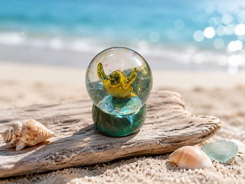Beautiful turtle snow globe - snow,