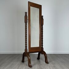 Antique 20th Century Barley Twist Cheval Mirror In Oak ( REF AF-3541 )