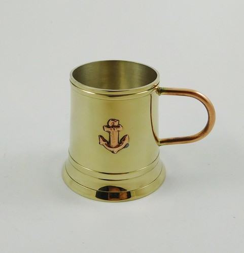 Navy rum tot tankard brass - rum,