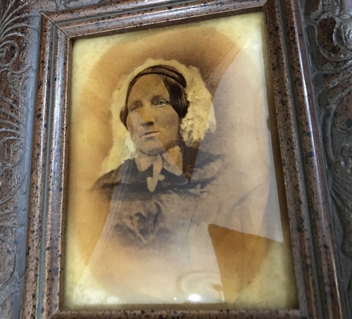 Antique victorian convex sepia - antique,