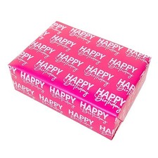 Hot Pink Happy Birthday Gift Wrapping Paper Roll 3m
