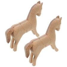  2 Pcs Horse Figurine Decor Home Tabletop Animal Standing Ornaments