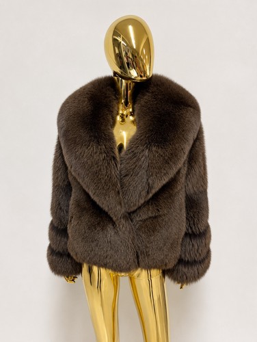 Dark brown fox fur - fur,