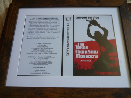 14x11 framed vhs video sleeve - vhs,