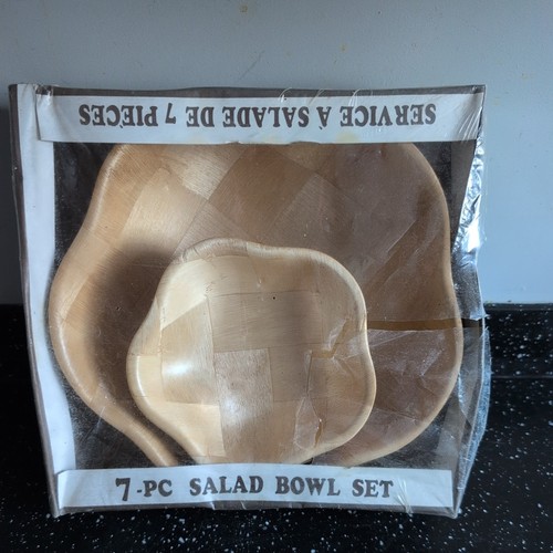 Vtg mcm wooden salad bowl - pc,