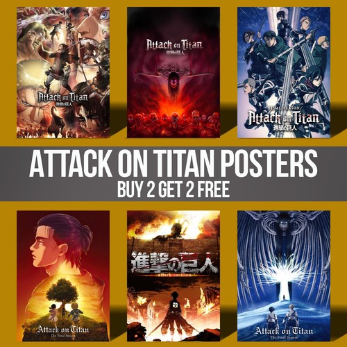 Attack titan anime posters - attack, on