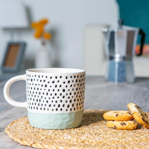 Dipped dotty stoneware - dotty, coffee