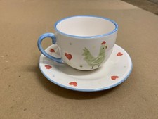 Price & Kensington Hand Painted Rustic Chicken Cockerel Tea Cup And Saucer
