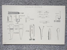 Examples of Organ Pipes - Antique Print - 1875