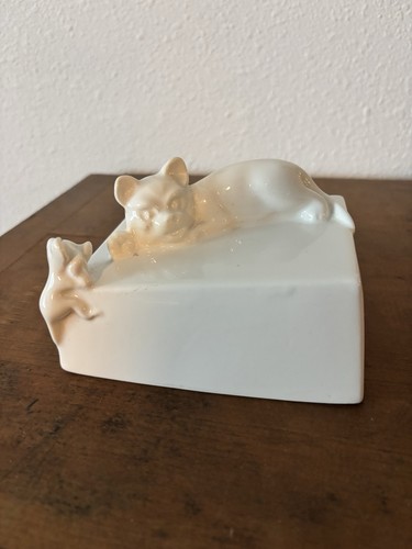 Vintage white ceramic - vintage, cat