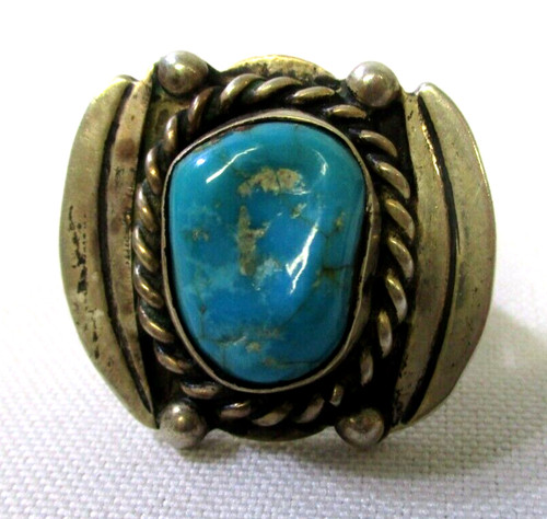 Navajo sterling turquoise ring - navajo,