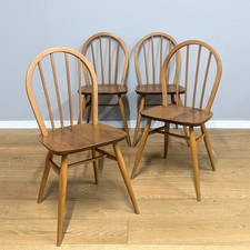 Set of Four Vintage Ercol Model 400 Windsor Dining Chairs