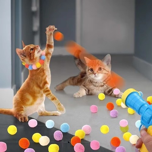 Cat ball gun interactive toy - ball,