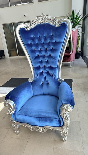 Blue velvet upholstered - blue,
