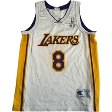 Champion Los Angeles LA Lakers NBA Jersey Men's Small Kobe Bryant #8 VTG White