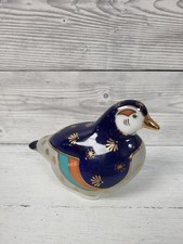 Bellwood Artistic Studio LINCHMERE IMARI Duck Bird Figurine Cobalt Blue Gold. PS