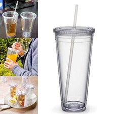 Tumbler Cup With Straw & Lid